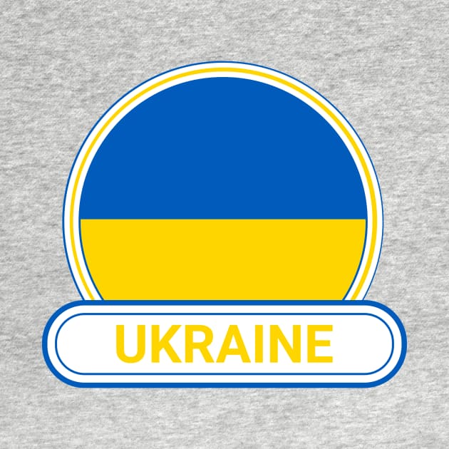 Ukraine Country Badge - Ukraine Flag by Yesteeyear